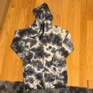 H&M Black and White Tie-Dye Hoodie